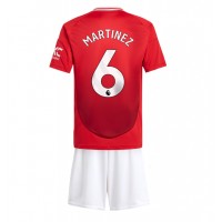 Manchester United Lisandro Martinez #6 Heimtrikotsatz Kinder 2024-25 Kurzarm (+ Kurze Hosen)